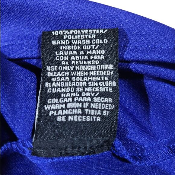 SLNY Women's Blue Chiffon Tiered Salsa Tank Dress 8 Whimsical Knee Length Boho - Picture 8 of 8